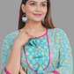House of RP Women's AquaBlue Rayon Floral Print Kurta | Swadesiicart
