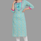 House of RP Women's AquaBlue Rayon Floral Print Kurta | Swadesiicart