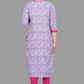 House of RP Women's Lilac Rayon Floral Print Kurta | Swadesiicart