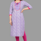 House of RP Women's Lilac Rayon Floral Print Kurta | Swadesiicart
