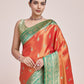 Monjolika Fashion Glamour And Tradition With This Zari Woven Banarasi Tissue Silk Orange Saree | Swadesiicart