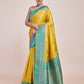 Monjolika Fashion Glamour And Tradition With This Zari Woven Banarasi Tissue Silk Yellow Saree | Swadesiicart