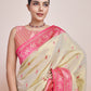 Monjolika Fashion Glamour And Tradition With This Zari Woven Banarasi Tissue Silk Cream Saree | Swadesiicart