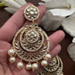 Tehzeeb Creations Gold-Polished Traditional Chandbali Drop Kundan & Pearl Earring For Women | Swadesiicart