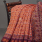 Orange And Mauve Burgundy Colour Patola Print Semi Chanderi Saree By Gayathri Reddy Designer Studio | Swadesiicart