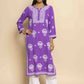 HOUSE OF KARI Ethnic Motifs Chikankari Embroidered Notched Round Neck Straight Kurta | Swadesiicart
