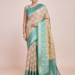 Monjolika Fashion Cream Banarasi Tissue Silk SareeWith Zari Woven Work | Swadesiicart