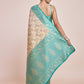 Monjolika Fashion Cream Banarasi Tissue Silk SareeWith Zari Woven Work | Swadesiicart