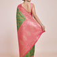 Monjolika Fashion Green Banarasi Tissue Silk SareeWith Zari Woven Work | Swadesiicart