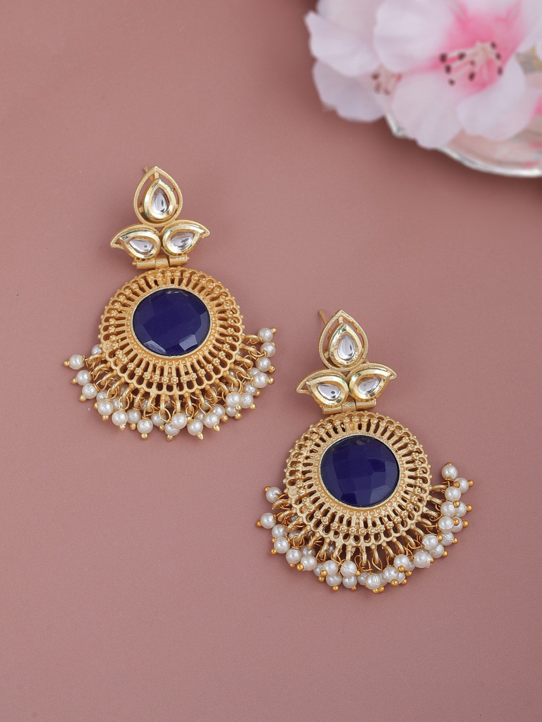 Shoshaa Woman Gold-Toned Contemporary Drop Earrings | Swadesiicart