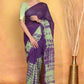 Very Much Indian Tie & Dye Handloom Mul Cotton Saree - Blue Green | Swadesiicart