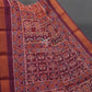 Orange And Mauve Burgundy Colour Patola Print Semi Chanderi Saree By Gayathri Reddy Designer Studio | Swadesiicart
