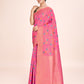 Monjolika Fashion Exquisite Designs With This Regal Light Pink Rich Look Banarasi Tissue Silk Saree | Swadesiicart