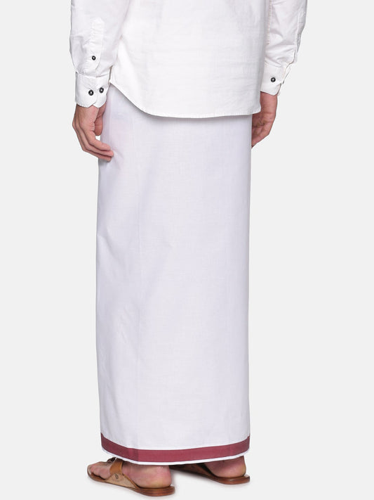 Sethukrishna Men White Solid Dhoti | Swadesiicart