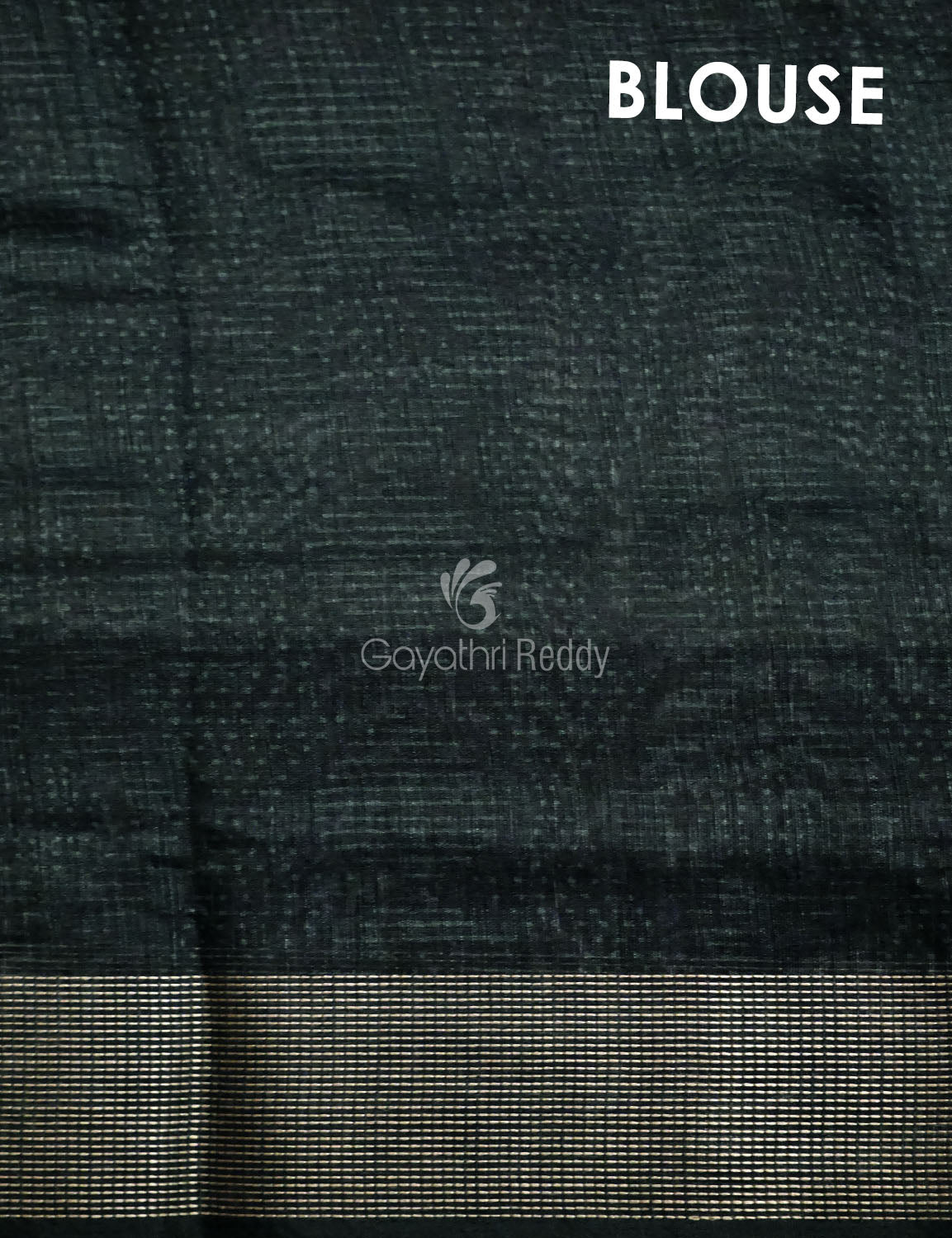 Bottle Green Self Printed Semi Chanderi Saree By Gayathri Reddy Designer Studio | Swadesiicart