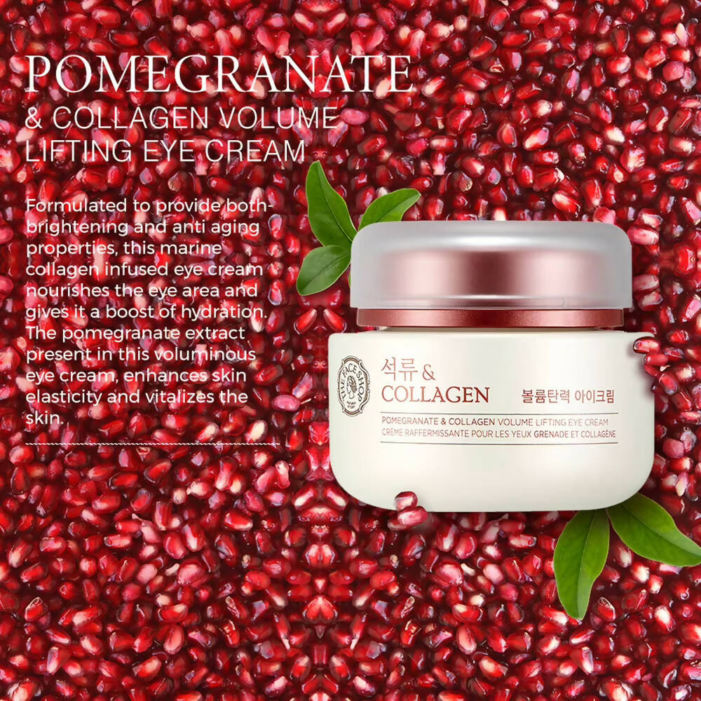 The Face Shop Pomegranate & Collagen Volume Lifting Eye Cream - Korean Skincare | Swadesiicart