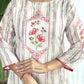 White Multi Viscose Chanderi Stitched Suit With Dupatta - Tanisha | Swadesiicart