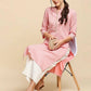 Anubhutee Peach-Coloured & White Khari Printed Straight Kurta - Swadesiicart