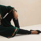 trueBrowns Green Kashmiri Floral Embroidered Woollen Phiran Kurta | Swadesiicart