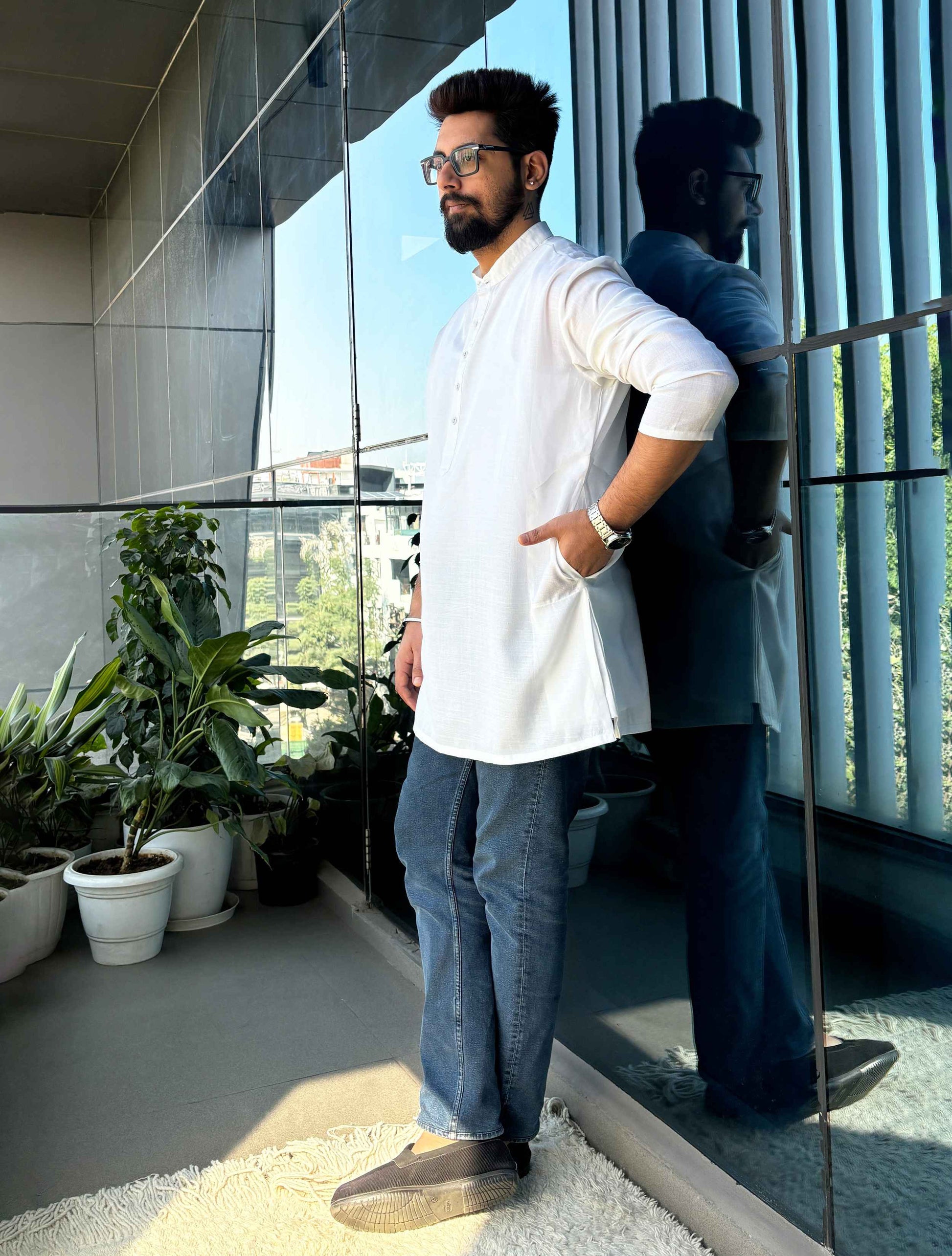 trueBrowns White Unisex Freesize Kurta | Swadesiicart