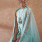 InWeave Women's Powder Blue Jacquard Halter Kurta Set W Powder Blue Or Dupatta - Swadesiicart