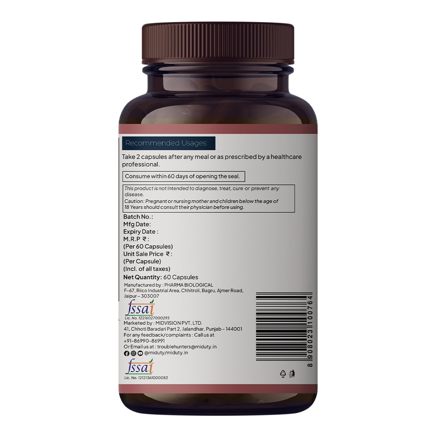 Miduty by Palak Notes Lung Detox Cleanse Supplement Capsules