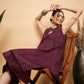 InWeave Women's Wine Solid Short Kurta Palazzo Set - Swadesiicart