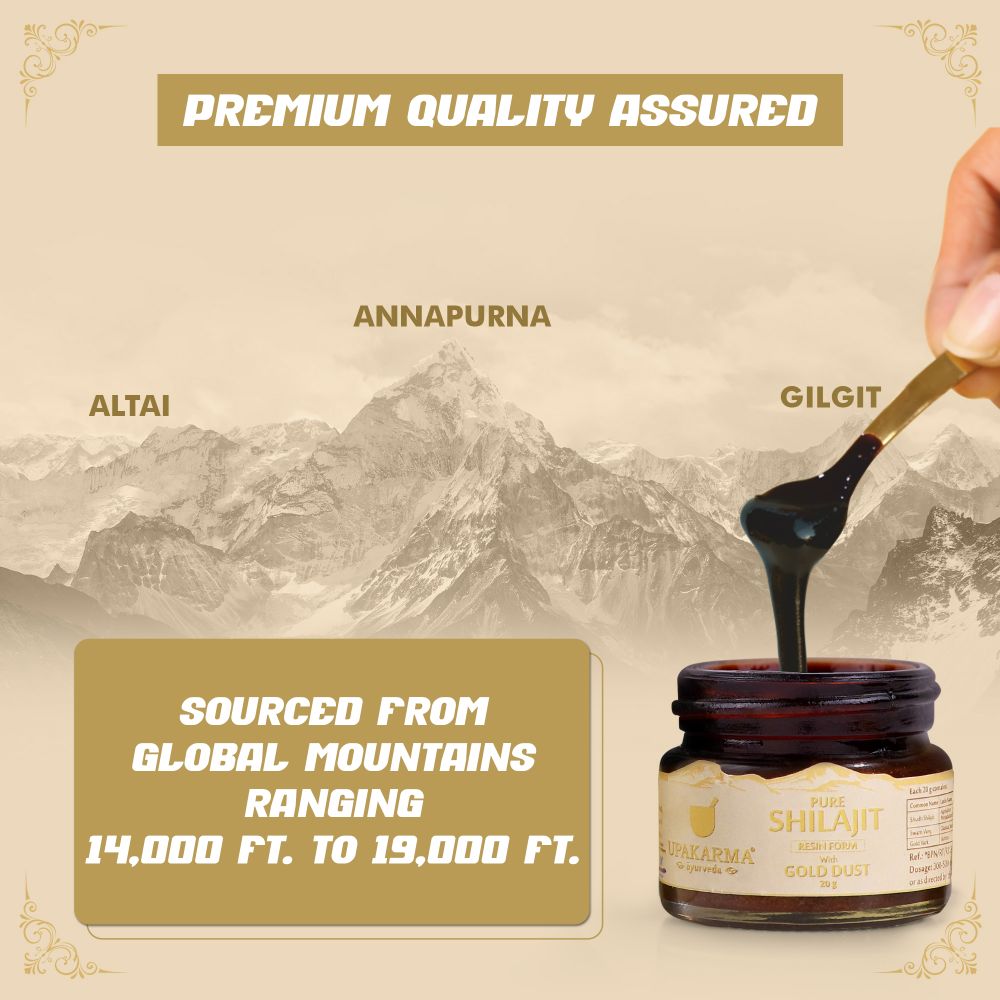 Upakarma Ayurveda Pure SJ Resin Form With Gold Dust - Swadesiicart