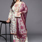 Ahalyaa Plus Size Floral Printed Zari Kurta with Palazzos & With Dupatta | Swadesiicart
