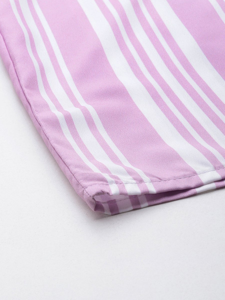 Ahalyaa Plus Size Striped Tunic with Palazzos | Swadesiicart