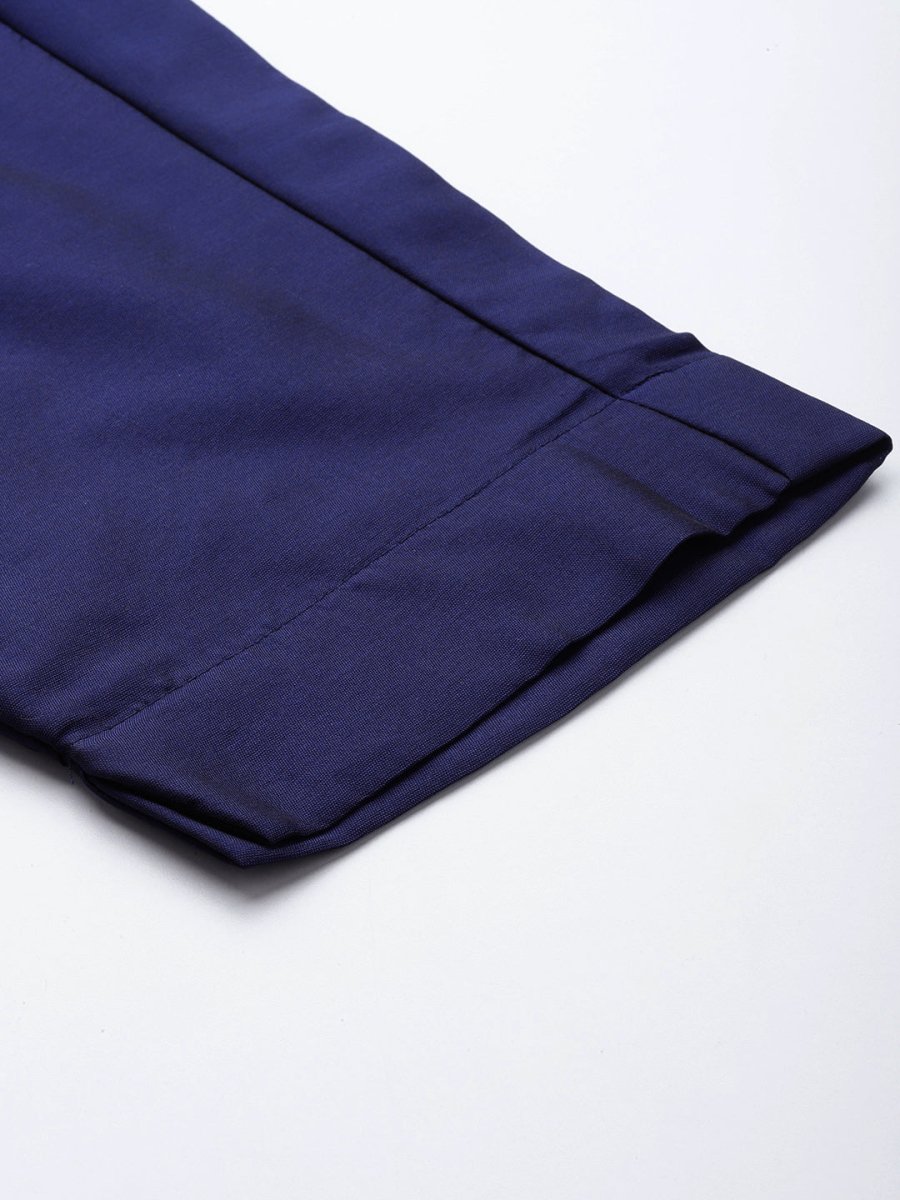 Ahalyaa Unstitched Navy Blue Dress Material | Swadesiicart