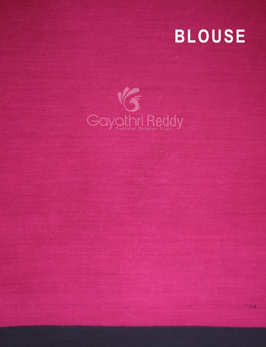 Block Print Black Coloured Mulmul Cotton Saree By Gayathri Reddy Designer Studio | Swadesiicart