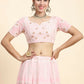 Jyoti Fashion Stunning Baby Pink Faux Georgette 3MM Sequins with Thread & Jari Embroidery Lehenga Choli with Dupatta | Swadesiicart