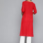 HERE&NOW Women Red & Black Yoke Design Pure Cotton Kurta - Swadesiicart