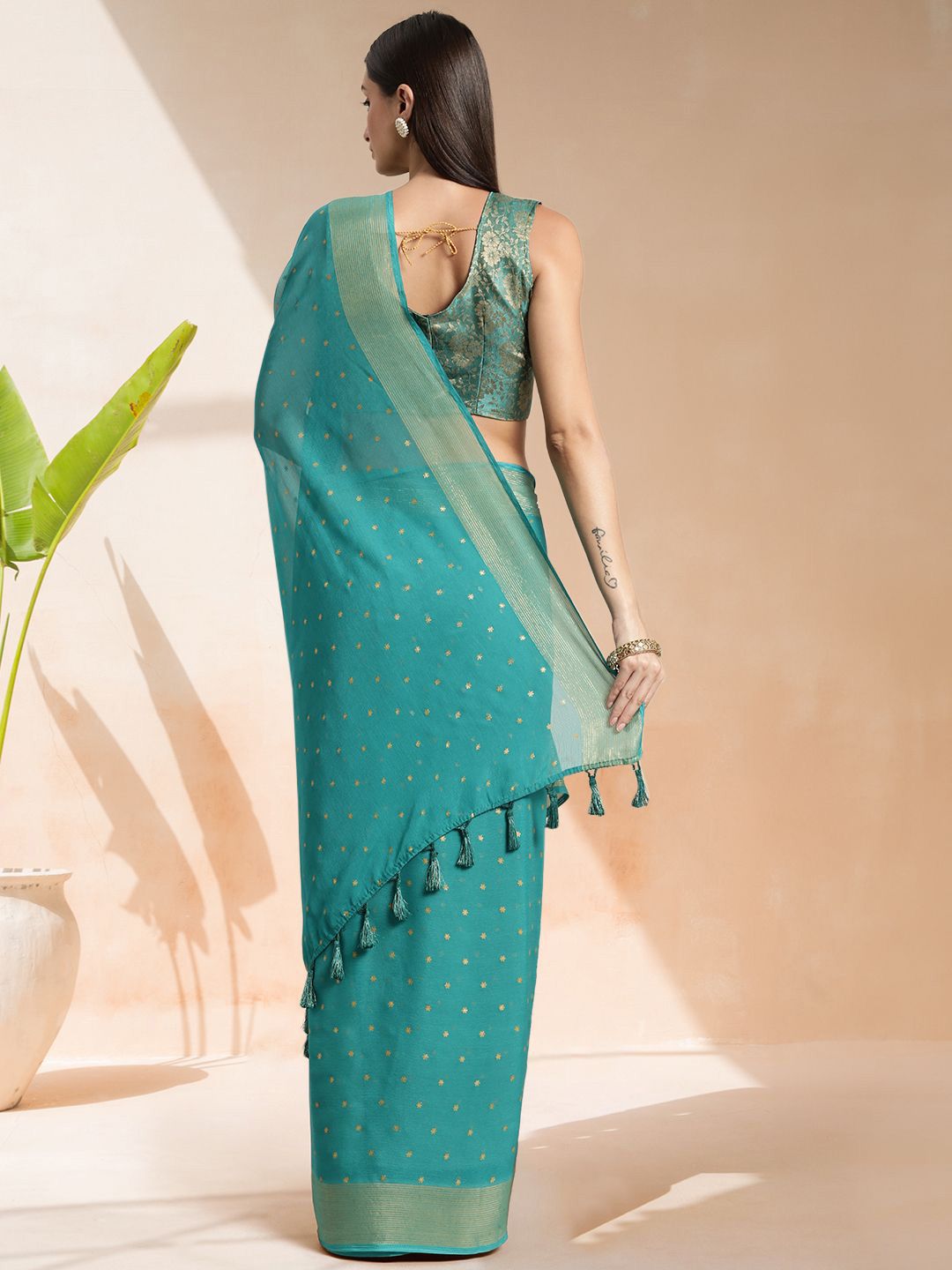Mitera Woven Design Zari Ready to Wear Saree | Swadesiicart