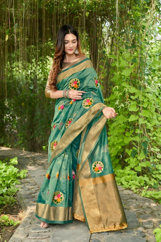 Vamsee Nikita Rama Cotton Saree - Swadesiicart