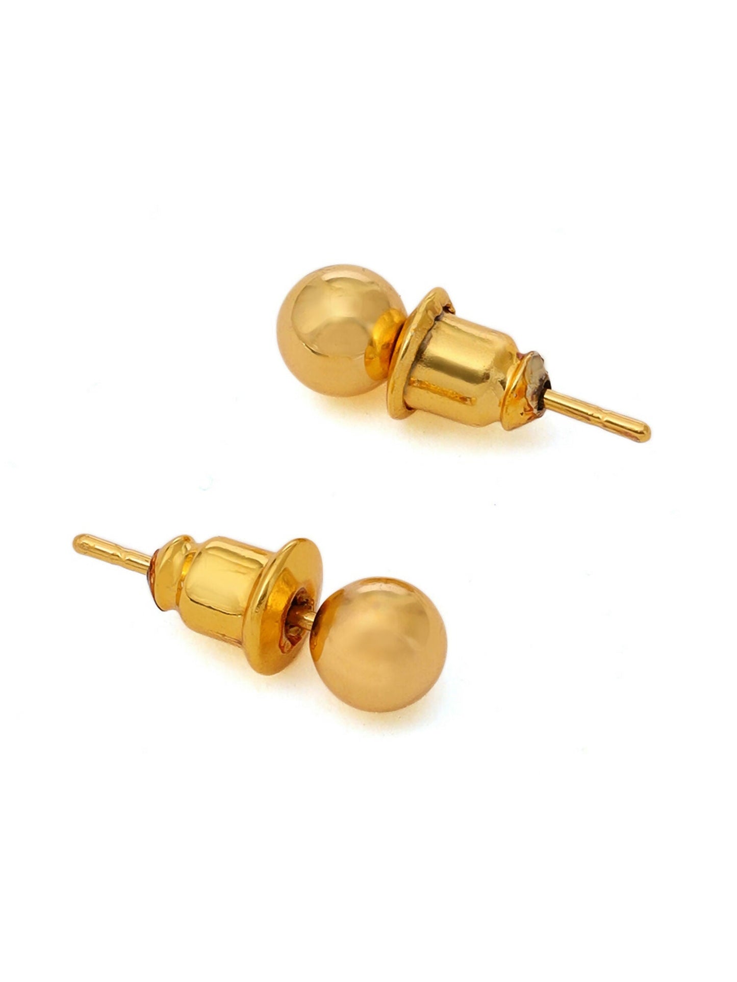 Ruby Raang Golden Round Studs | Swadesiicart