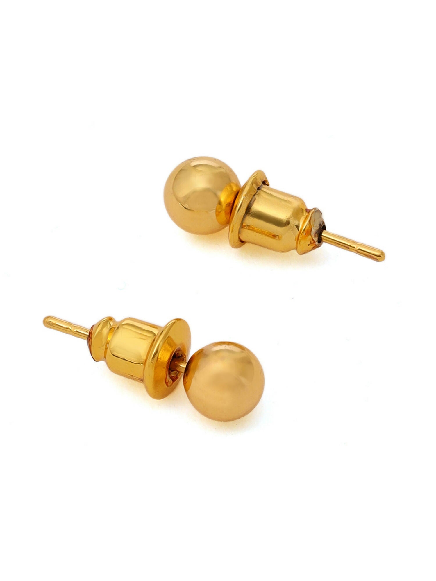Ruby Raang Golden Round Studs | Swadesiicart