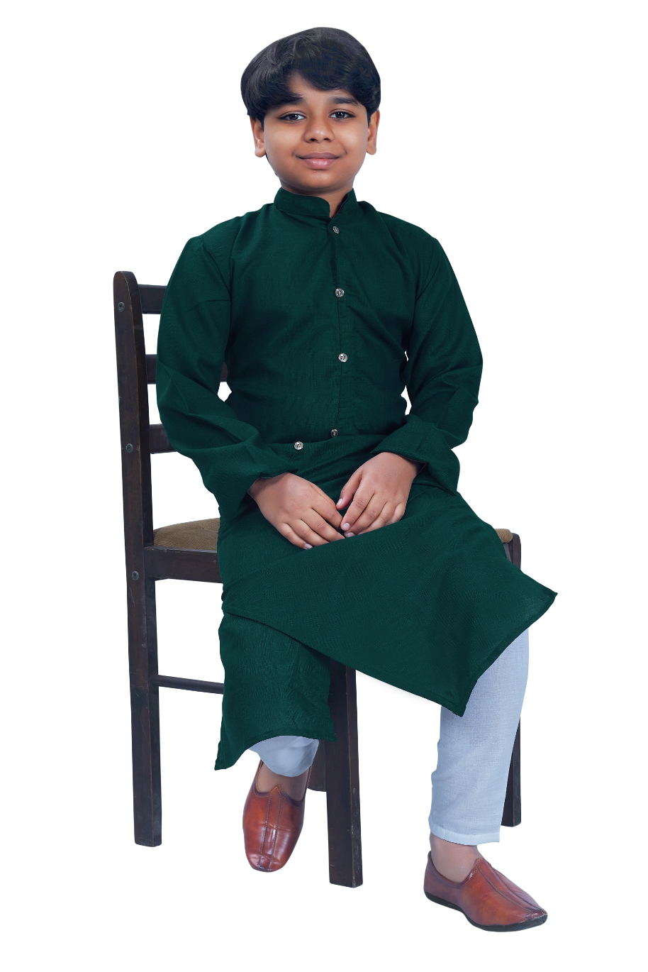 DEIANA'S Casual Designer Kurta Pyjama Set For Boys And kids (Bottle Green) | Swadesiicart