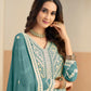 Anaita Light Blue Heavy Embroidered Faux Georgette Anarkali Suit With Salwar