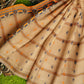 Exclusive Collection 100% Pure Cotton Biege Tant Saree With Hand Weaving Work - Swadesiicart