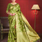 Vardha Olive Green Woven Banarasi Saree | Swadesiicart
