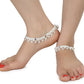 AanyaCentric Silver Plated White Metal Payal Indian Traditional Ethnic Fashion Imitation Jewellery Foot Chain | Swadesiicart