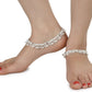 AanyaCentric Silver Plated White Metal Payal Indian Traditional Ethnic Fashion Imitation Jewellery Foot Chain | Swadesiicart