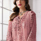 Anaita Peach Fox Georgette Suit With Khatli & Sequence Work