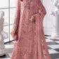 Anaita Peach Fox Georgette Suit With Khatli & Sequence Work