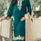 Anaita Teal Jimmy Choo Suit With Embroidery & Sequence Work