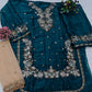 Anaita Teal Jimmy Choo Suit With Embroidery & Sequence Work