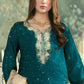 Anaita Teal Jimmy Choo Suit With Embroidery & Sequence Work