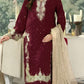 Anaita Maroon Jimmy Choo Suit With Embroidery & Sequence Work